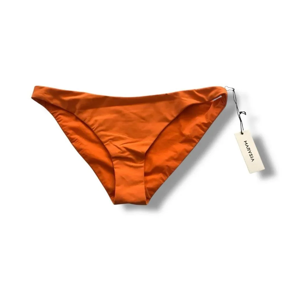 Marysia Swim Orange Newport Bikini Bottoms NWT Size Small Bold Summer